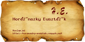 Horánszky Euszták névjegykártya